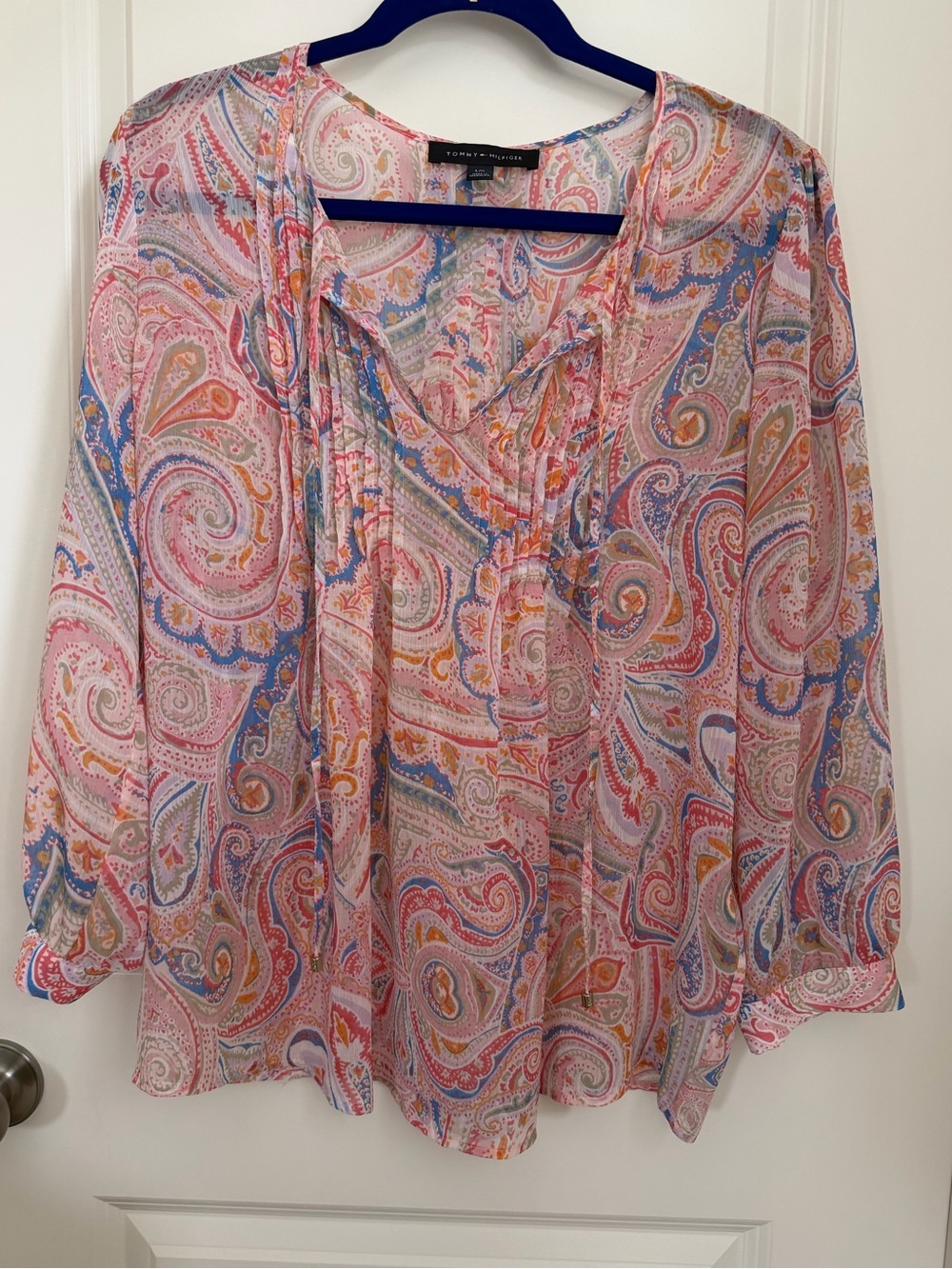 Tommy Hilfiger Multicolor Paisley Peasant Blouse